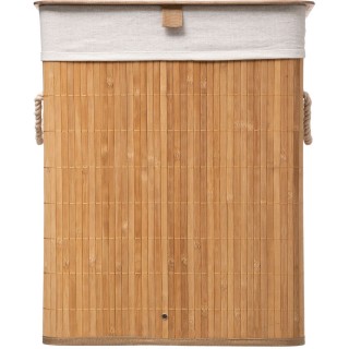 Panier à linge design Bamboo - L. 40 x H. 50 cm - Marron
