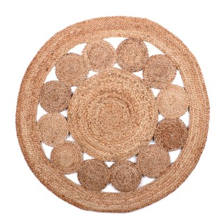 Tapis en jute soleil - D. 90 cm - Beige