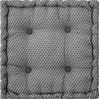 Coussin de sol carré en coton à motif - modèle Otto - 40 x 40 - Gris