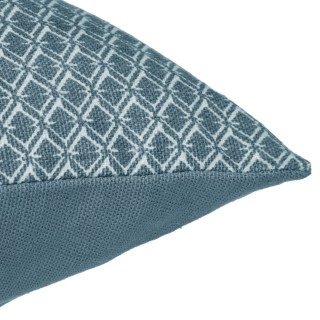Coussin rectangulaire en coton à motif Otto - 30 x 50 - Bleu Canard