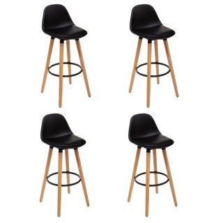4 Tabourets de bar scandi Maxon - H. 92 cm - Noir