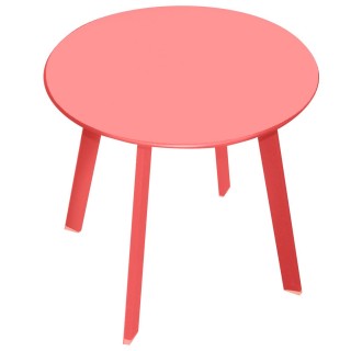 Table d'appoint en métal ronde modèle Mistral - Diam. 50 cm. - Groseille