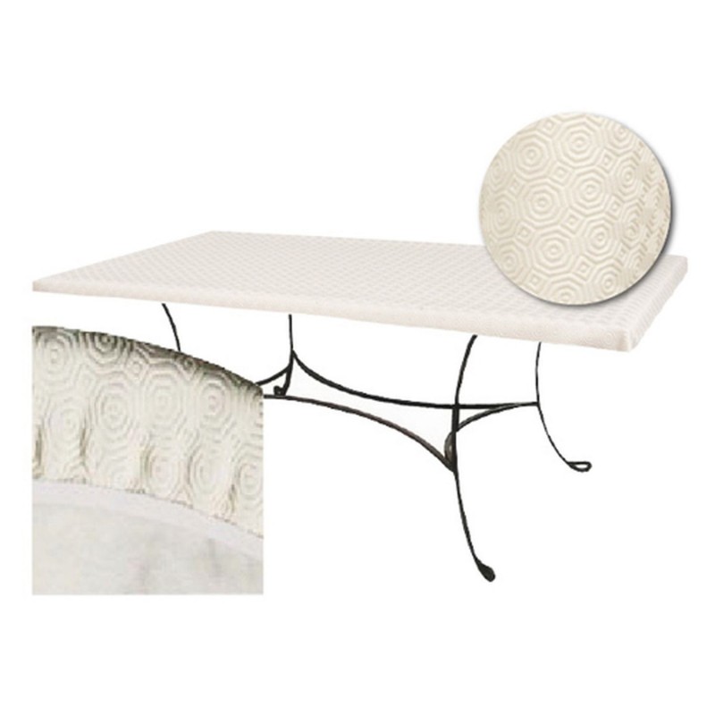 Sous-nappe protège table rectangulaire Basic - L. 100 x l. 200 cm - Blanc