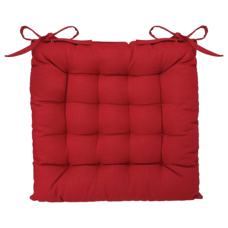 Lot 2x Coussin de chaise carré - Long. 38 cm - Rouge