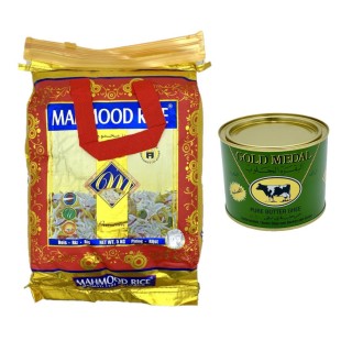 Riz basmati (5kg) Mahmood et beurre clarifié - ghee (400g) Gold Medal