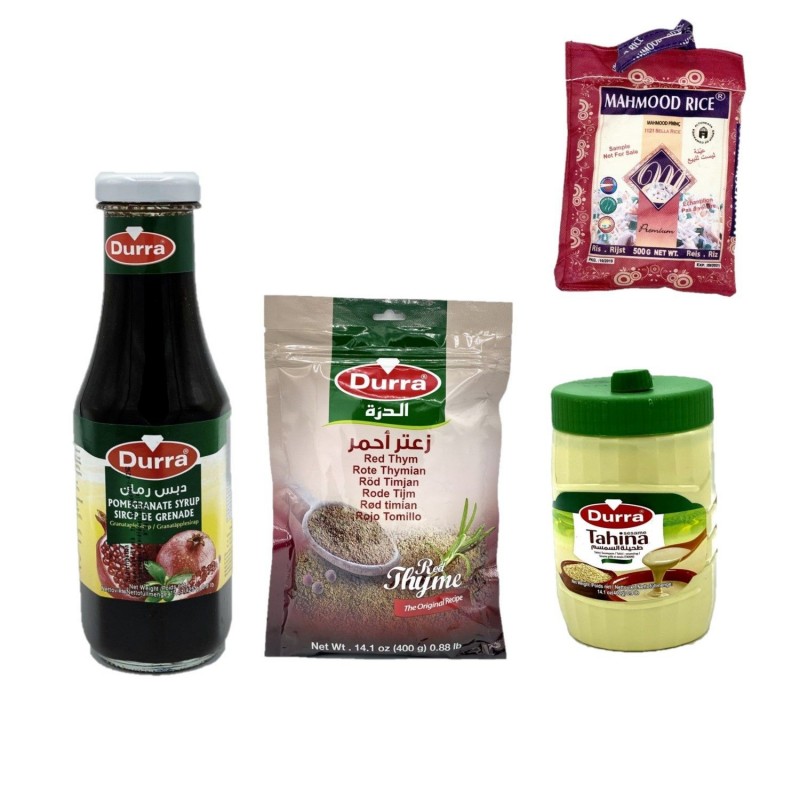 Mélasse de grenade, tahin et zaatar rouge + 500g riz basmati Mahmood OFFERT