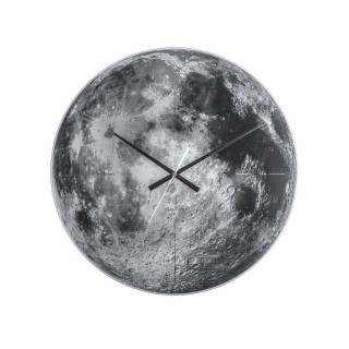 Horloge murale en verre Lune - Gris