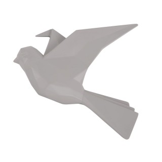 Oiseau mural mat Origami - Gris