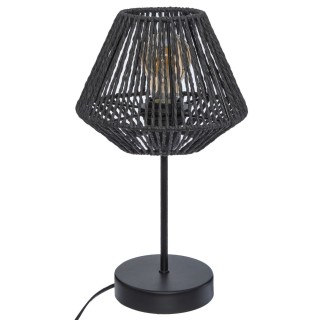 Lampe à poser effet corde Jily - Noir - Hauteur 34 cm.