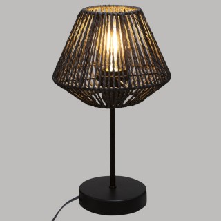 Lampe à poser effet corde Jily - Noir - Hauteur 34 cm.