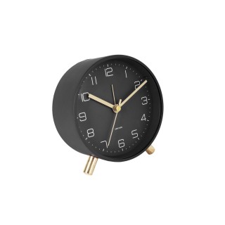 Horloge réveil en métal Lofty - Diam. 11 cm - Noir