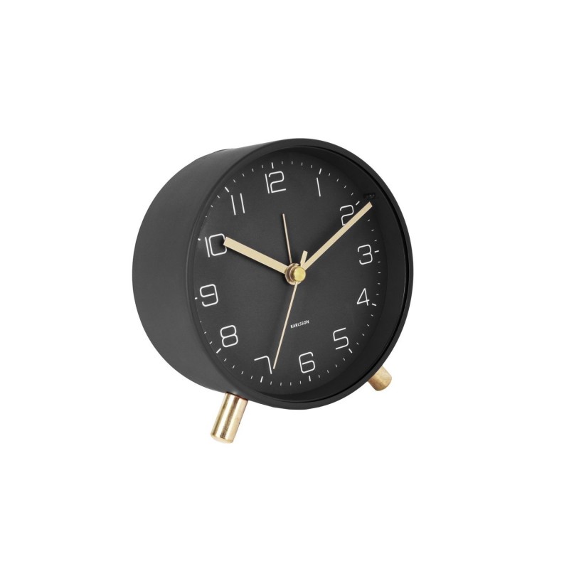 Horloge réveil en métal Lofty - Diam. 11 cm - Noir Horloge réveil en métal Lofty - Diam. 11 cm - Noir