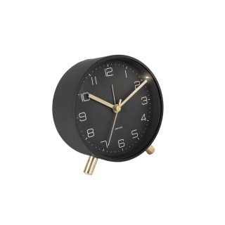 Horloge réveil en métal Lofty - Diam. 11 cm - Noir