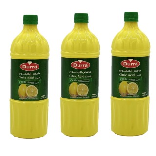 Lot 3x Acide citrique liquide - Durra - bouteille 1L