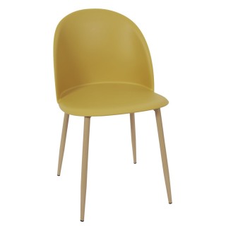 Lot 2 Chaises Scandinave Bergen - Jaune moutarde