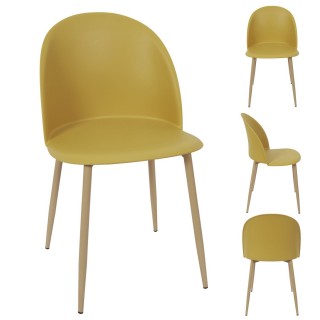 Lot 2 Chaises Scandinave Bergen - Jaune moutarde