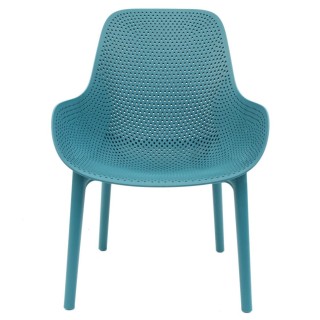 2 Fauteuils pour table de jardin design Malibu - Bleu