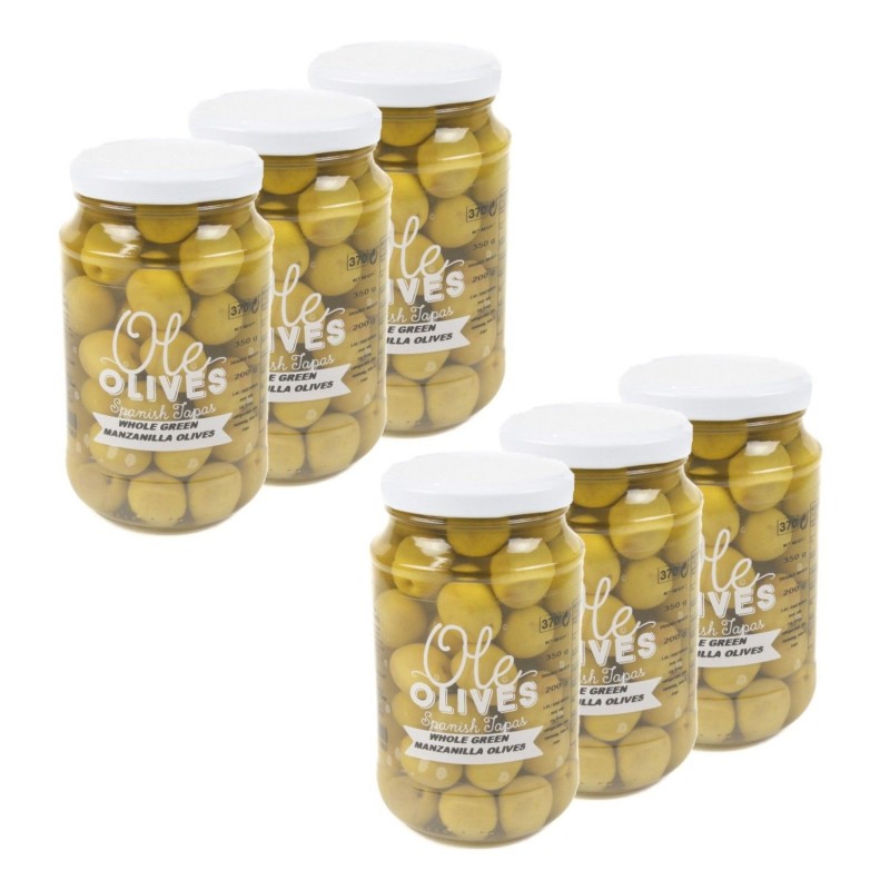 Lot 6x Olives Manzanilla entières -pot 350g