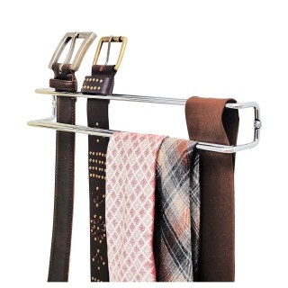 Porte ceintures et cravates - L. 36 x H. 5 x P. 4.5 cm - Argent