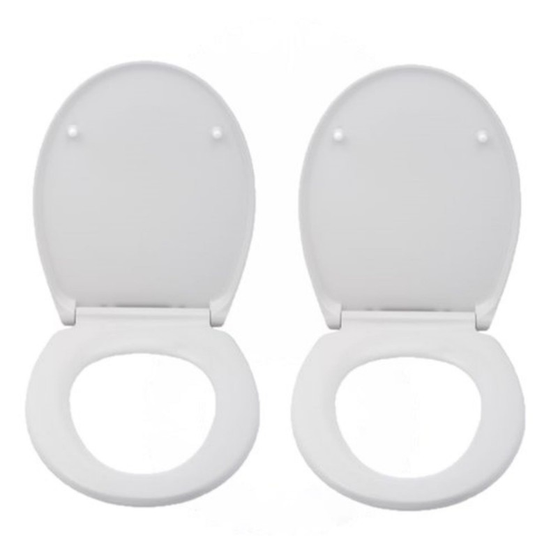 Abattant WC Premium antibactérien en forme de D blanc. Abattant WC