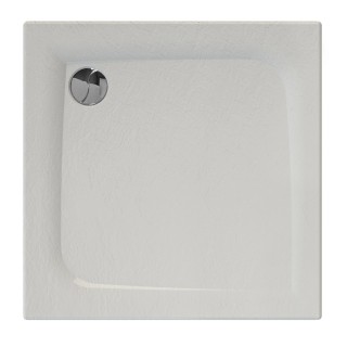 Receveur de douche carré effet pierre Mooneo - L. 80 x l. 80 cm - Blanc
