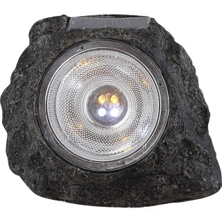 Lampe solaire Rocher - H. 10,5 cm - Anthracite