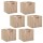 Lot de 6 Boîtes de rangement design bois Mix n' modul - L. 30,5 x l. 30,5 cm - Couleur chêne naturel