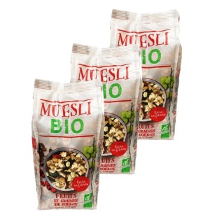Lot 3x Muesli BIO fruits & graines de courge - Sachet 375g