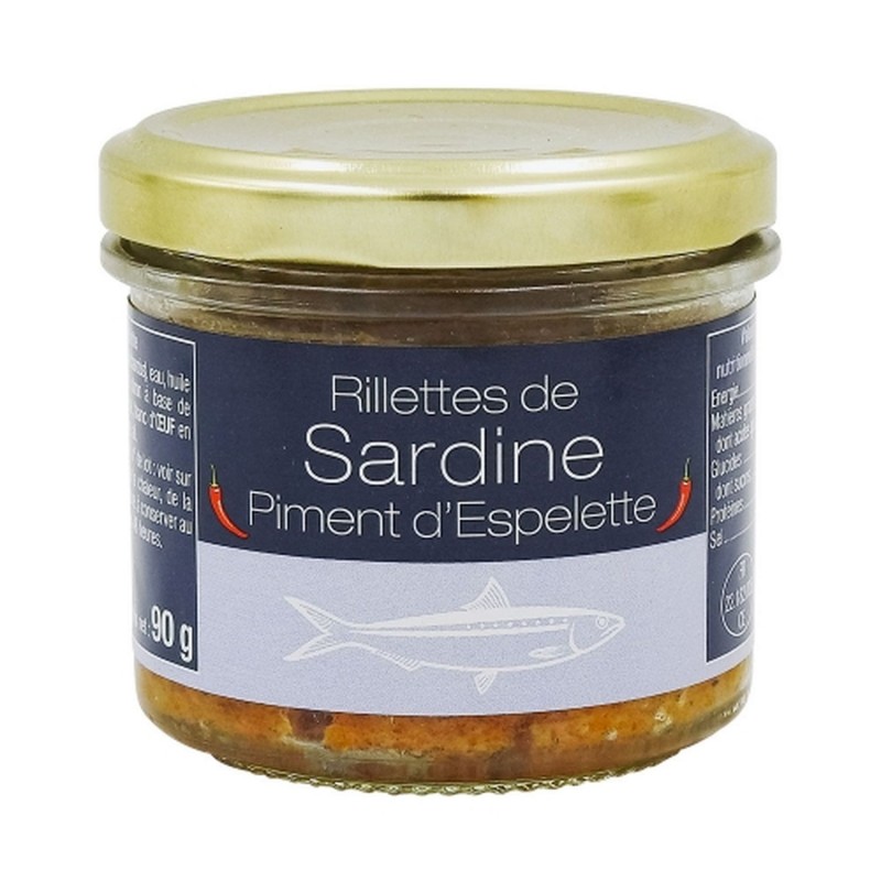Rillettes sardine au piment d'Espelette - Pot 90g