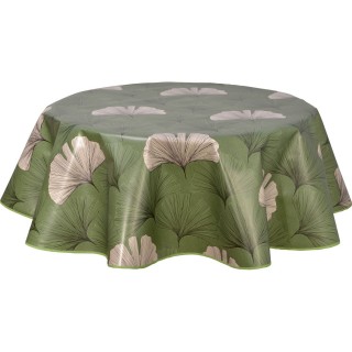 Nappe ronde en toile cirée  design Chantou - Diam. 135 cm - Vert