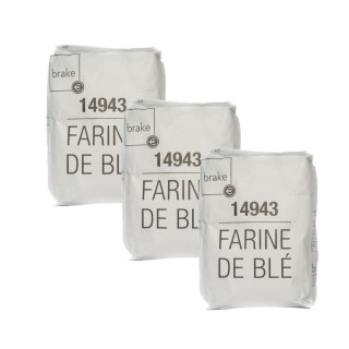 Lot 3x Farine de blé T55 - Brake - paquet 1kg
