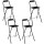 Lot de 4 Chaises de bar pliante Louna - H. 97,5 cm - Noir