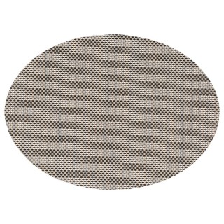 Lot de 6 Sets de table Maoli oval effet tissé - 45 x 35 cm - Noir et Blanc