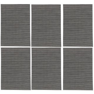 Lot de 6 Sets de table rectangulaire Maoli - 50 x 30 cm - Noir
