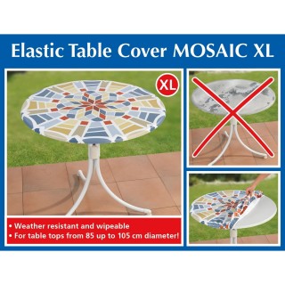 Housse de table élastique Mosaïque XL - Bleu, Vert et Rouge