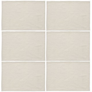 Lot de 6 Sets de table Uma en coton - Longueur 45 cm x Largeur 30 cm - Blanc