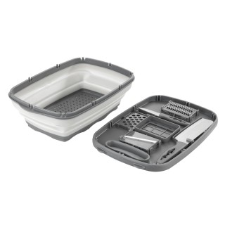 Planche à découper multi-usages 10 en 1 - Gris et blanc