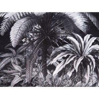 Coussin imprimé jungle effet velours - Noir et blanc