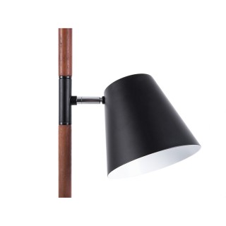 Lampadaire en bois et métal Rubi - Hauteur 150 cm - Marron et noir