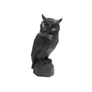 Statue Origami Chouette - Grand modèle Hauteur 32,50 cm - Noir Mat