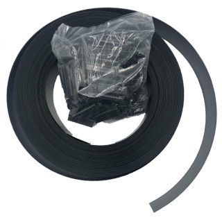 Kit de lamelle occultante PVC avec clip de fixation de 50 m pour grillage rigides - Noir