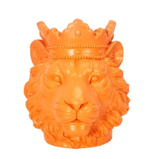 Cache-pot Lion pour plante - Intérieur et Extérieur - Hauteur 35 cm - Orange