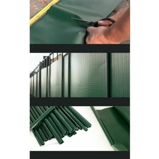 Brise Vue Occultant Clôture en PVC 450 g/m² - 70 m x 19 cm - 70 clips de montage - Vert