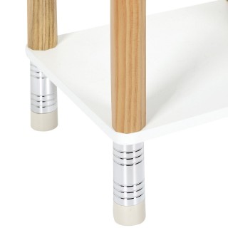 Table de chevet Crayon avec tiroir pour chambre d'enfant - Blanc et Marron