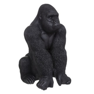 Gorille décoration extérieur en résine - Noir