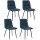 Lot de 4 chaises Sirac effet velours - Bleu canard