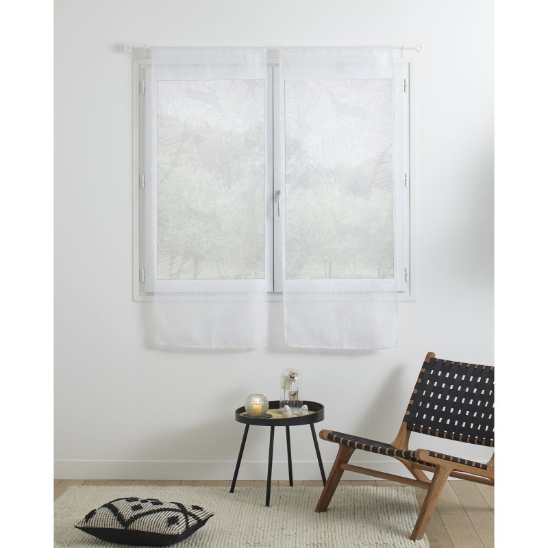 2 Voilages Indi - Longueur 160 cm x Largeur 60 cm - Blanc