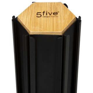 Porte-capsules à café rotatif en bambou et métal - Beige et Noir