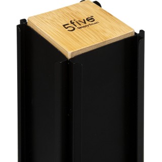 Porte-capsules à café rotatif en bambou et métal pour 24 - Beige et Noir