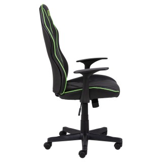 Chaise de bureau pour gamer Gus effet cuir - Noir et Vert